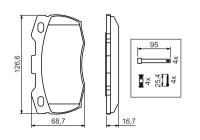 Kit de plaquettes de frein, frein à disque BP1246 Bosch