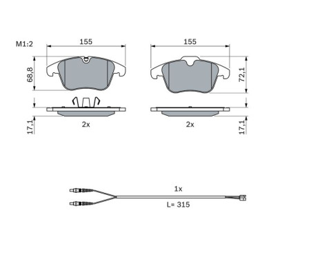 Kit de plaquettes de frein, frein à disque BP1279 Bosch, Image 7