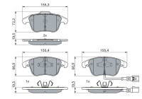 Kit de plaquettes de frein, frein à disque BP1280 Bosch