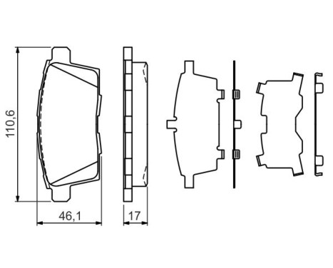 Kit de plaquettes de frein, frein à disque BP1284 Bosch, Image 7