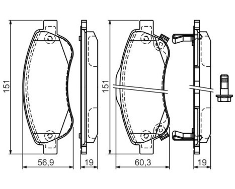 Kit de plaquettes de frein, frein à disque BP1287 Bosch, Image 7