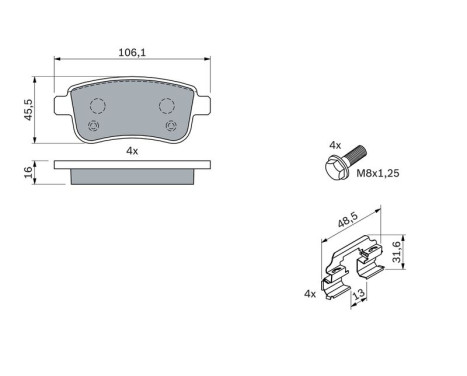 Kit de plaquettes de frein, frein à disque BP1292 Bosch, Image 7