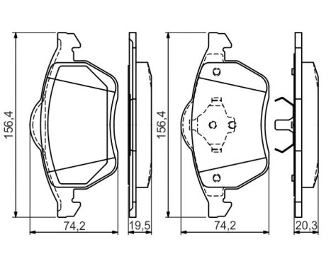 Kit de plaquettes de frein, frein à disque BP1298 Bosch