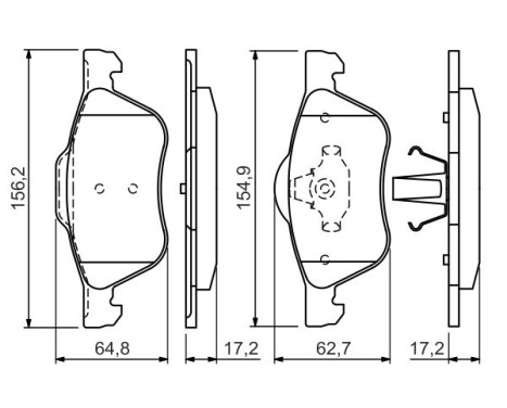 Kit de plaquettes de frein, frein à disque BP1319 Bosch, Image 7