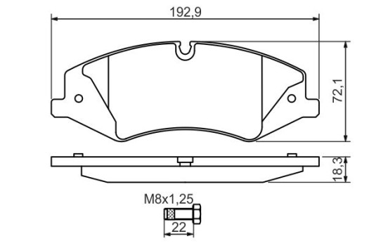Kit de plaquettes de frein, frein à disque BP1330 Bosch, Image 5