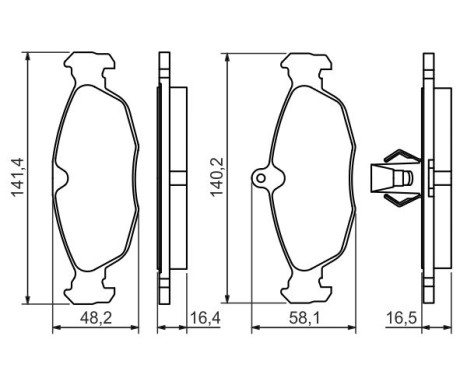 Kit de plaquettes de frein, frein à disque BP1335 Bosch, Image 5