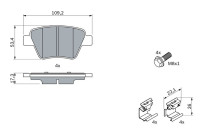 Kit de plaquettes de frein, frein à disque BP1338 Bosch