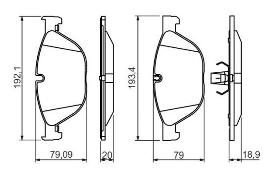 Kit de plaquettes de frein, frein à disque BP1351 Bosch