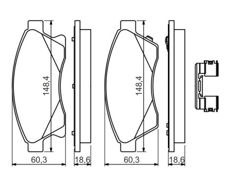 Kit de plaquettes de frein, frein à disque BP1355 Bosch, Image 7