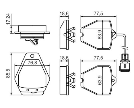 Kit de plaquettes de frein, frein à disque BP1358 Bosch, Image 5