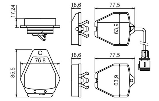 Kit de plaquettes de frein, frein à disque BP1358 Bosch, Image 5