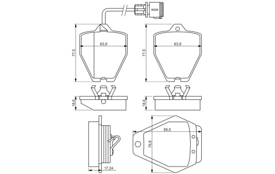 Kit de plaquettes de frein, frein à disque BP1358 Bosch, Image 6