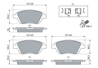 Kit de plaquettes de frein, frein à disque BP1360 Bosch