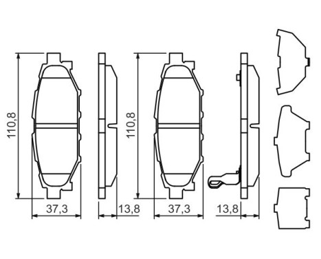 Kit de plaquettes de frein, frein à disque BP1366 Bosch, Image 7