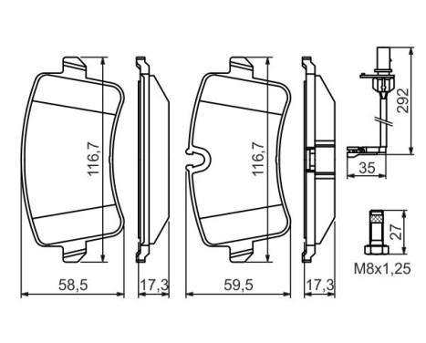 Kit de plaquettes de frein, frein à disque BP1368 Bosch, Image 7