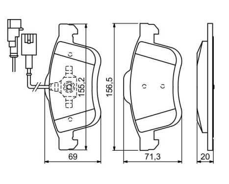 Kit de plaquettes de frein, frein à disque BP1376 Bosch, Image 5