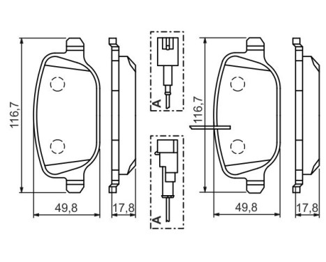 Kit de plaquettes de frein, frein à disque BP1387 Bosch, Image 7