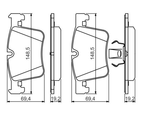 Kit de plaquettes de frein, frein à disque BP1408 Bosch, Image 5
