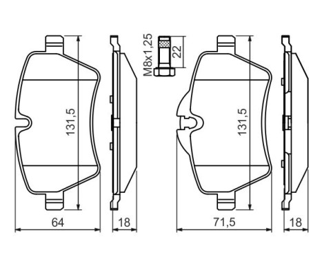 Kit de plaquettes de frein, frein à disque BP1410 Bosch, Image 5