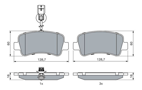 Kit de plaquettes de frein, frein à disque BP1419 Bosch, Image 5