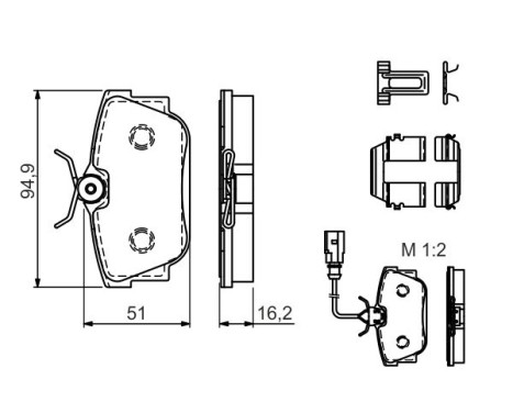 Kit de plaquettes de frein, frein à disque BP1450 Bosch, Image 5