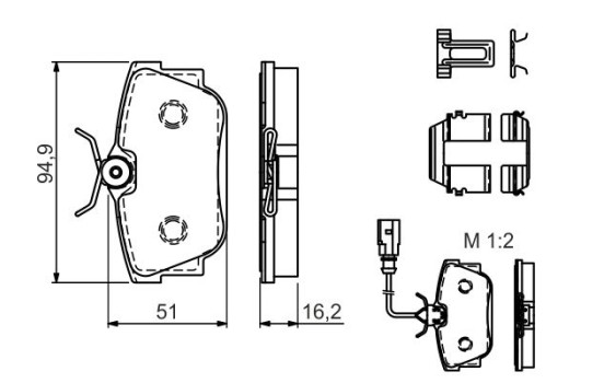 Kit de plaquettes de frein, frein à disque BP1450 Bosch, Image 5