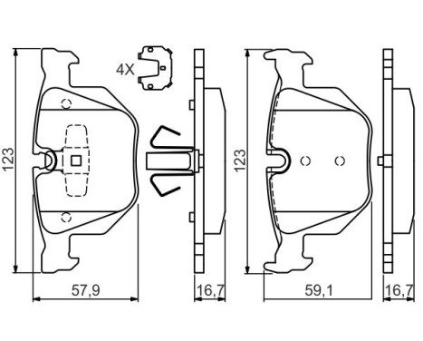 Kit de plaquettes de frein, frein à disque BP1461 Bosch, Image 5