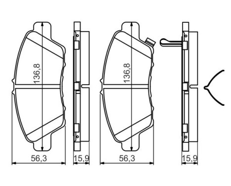 Kit de plaquettes de frein, frein à disque BP1483 Bosch, Image 7