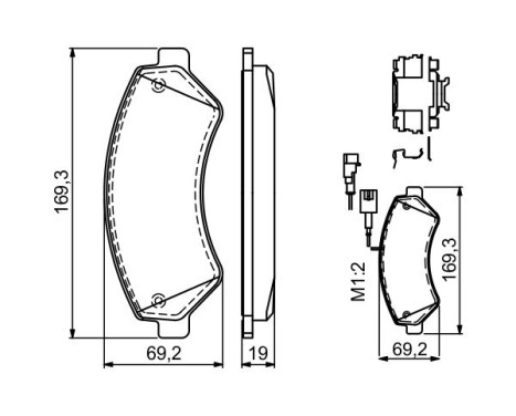 Kit de plaquettes de frein, frein à disque BP1501 Bosch, Image 5