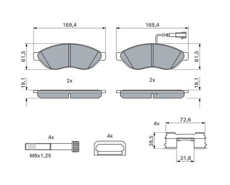 Kit de plaquettes de frein, frein à disque BP1502 Bosch, Image 7