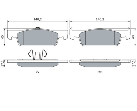 Kit de plaquettes de frein, frein à disque BP1506 Bosch, Image 7