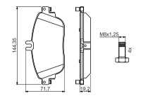 Kit de plaquettes de frein, frein à disque BP1507 Bosch