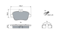Kit de plaquettes de frein, frein à disque BP1509 Bosch