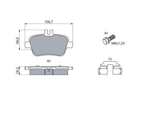 Kit de plaquettes de frein, frein à disque BP1509 Bosch, Image 7