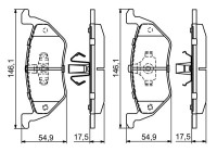 Kit de plaquettes de frein, frein à disque BP1678 Bosch