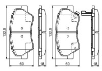 Kit de plaquettes de frein, frein à disque BP1686 Bosch
