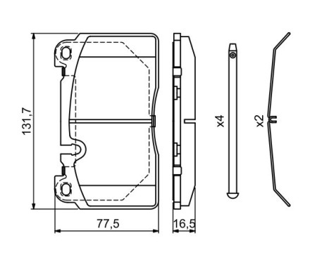 Kit de plaquettes de frein, frein à disque BP1689 Bosch, Image 7