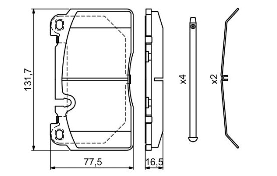 Kit de plaquettes de frein, frein à disque BP1689 Bosch, Image 3