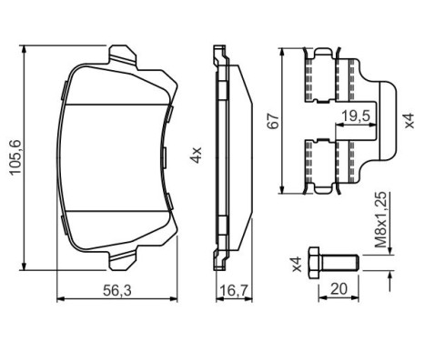 Kit de plaquettes de frein, frein à disque BP1746 Bosch, Image 7