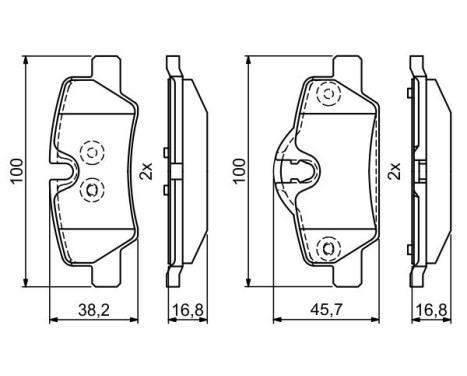 Kit de plaquettes de frein, frein à disque BP1773 Bosch, Image 5