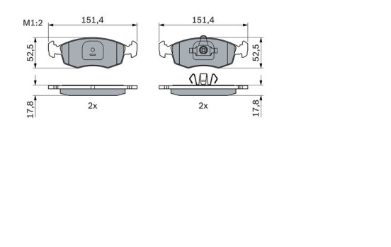 Kit de plaquettes de frein, frein à disque BP1794 Bosch