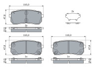 Kit de plaquettes de frein, frein à disque BP1822 Bosch