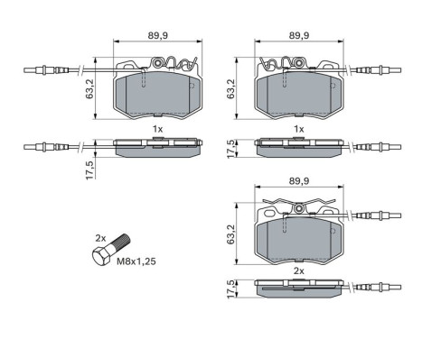 Kit de plaquettes de frein, frein à disque BP187 Bosch, Image 5