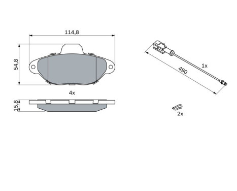 Kit de plaquettes de frein, frein à disque BP190 Bosch, Image 7