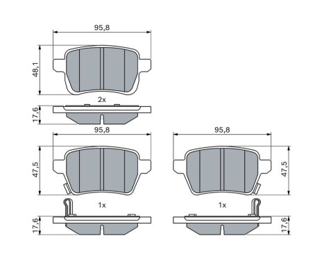 Kit de plaquettes de frein, frein à disque BP1976 Bosch, Image 7