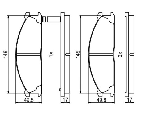 Kit de plaquettes de frein, frein à disque BP2022 Bosch, Image 8