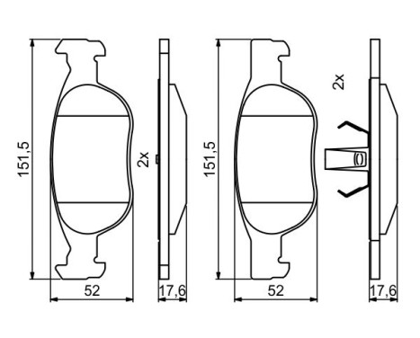 Kit de plaquettes de frein, frein à disque BP2026 Bosch, Image 7