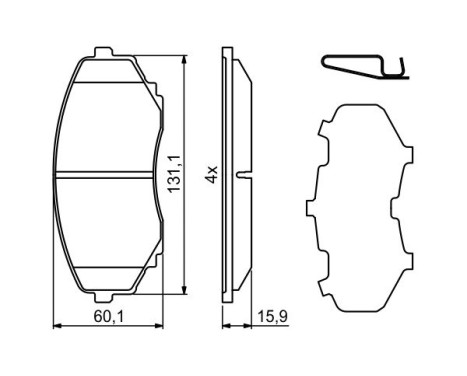 Kit de plaquettes de frein, frein à disque BP2029 Bosch, Image 7