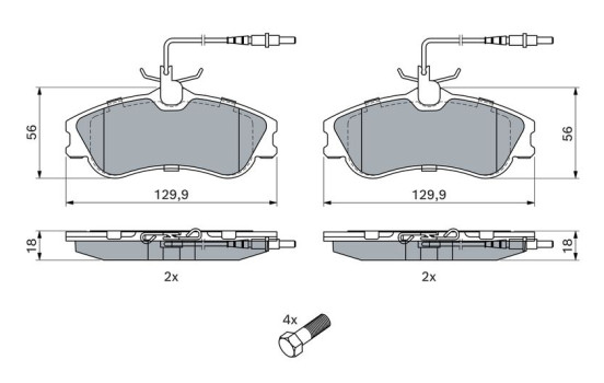 Kit de plaquettes de frein, frein à disque BP204 Bosch