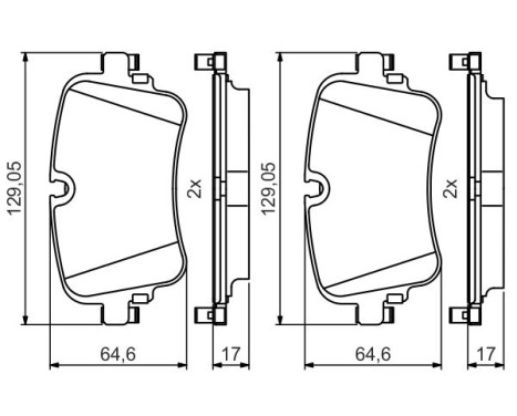 Kit de plaquettes de frein, frein à disque BP2058 Bosch